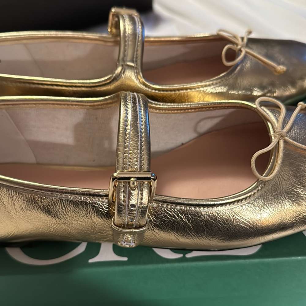 J.Crew Logan Mary Jane ballet flats shoes
crinkled metallic leather CC021 - Picture 10 of 12